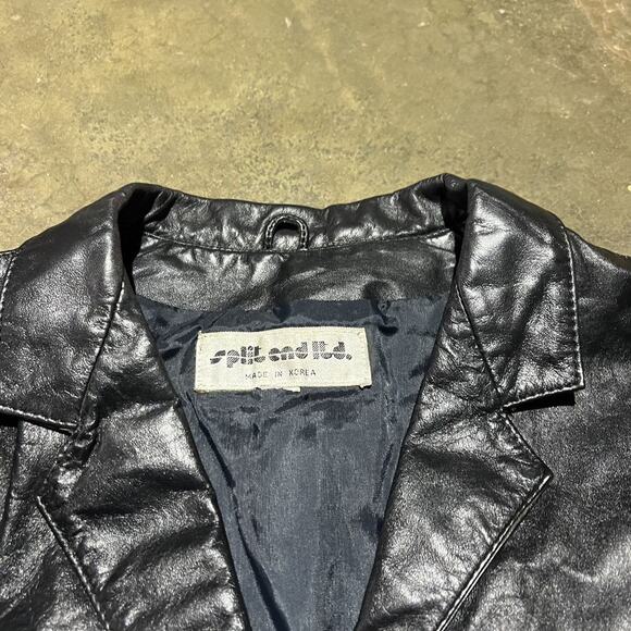 Vintage 70s Split End LTD. Black Grunge Leather Jacket - Picture 4 of 4